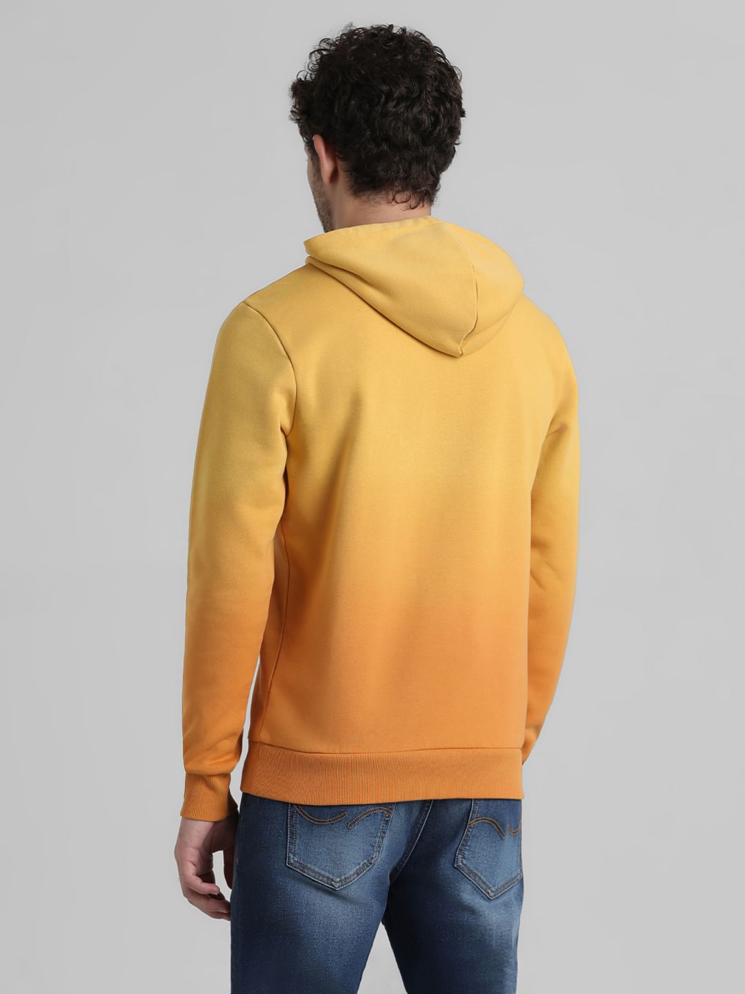 Yellow Ombre Logo Print Sweatshirt