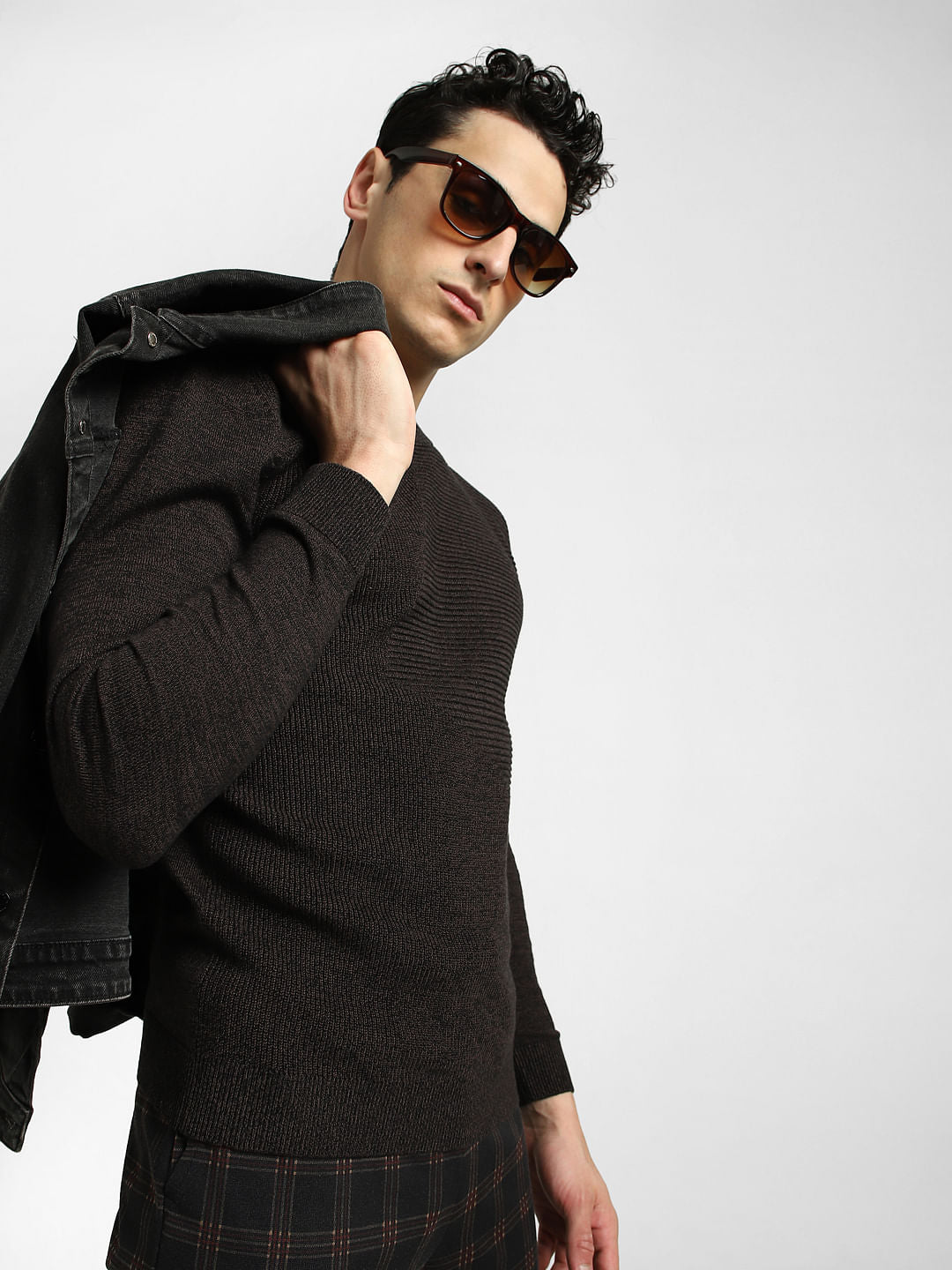 Dark Brown Knitted Sweater