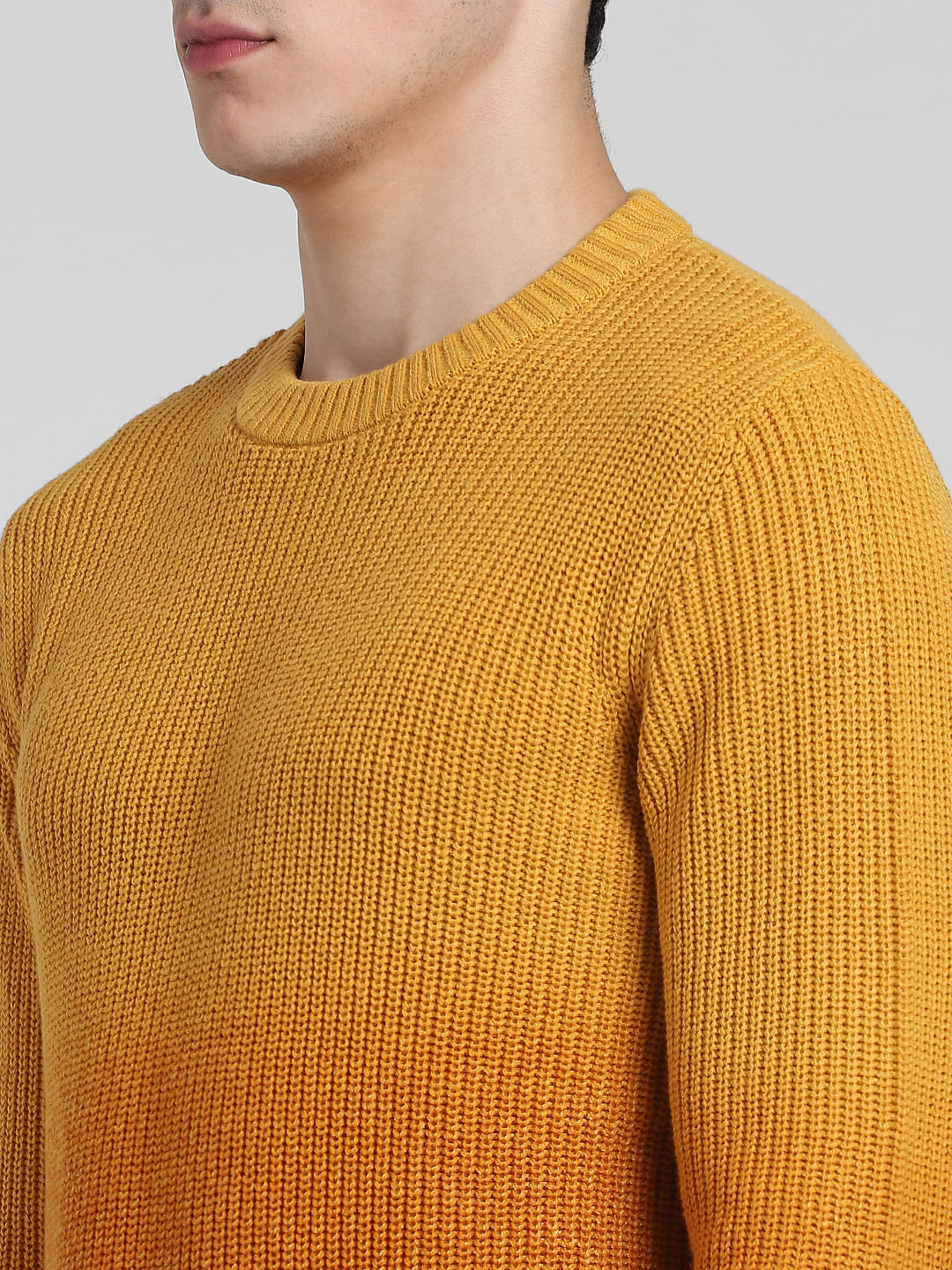 Yellow Ombre Knitted Sweater
