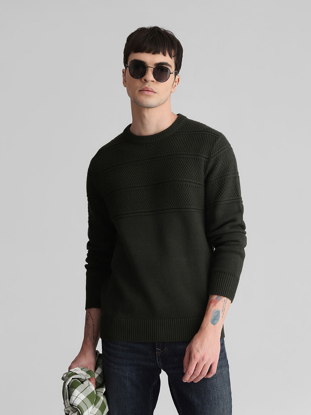 Pull Col Rond JACK & JONES JJEBAIC – 100% Coton – Manches Longues – Coupe Confortable – Basique Intemporel Pour Homme – Idéal En Automne/hiver – Marque Danoise De Qualité