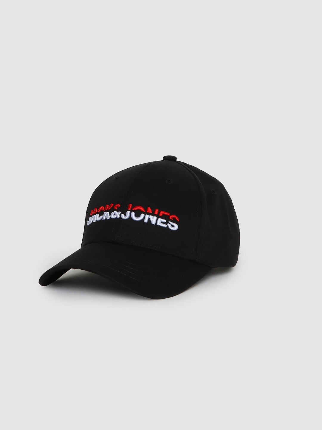 Black Logo Print Baseball Cap