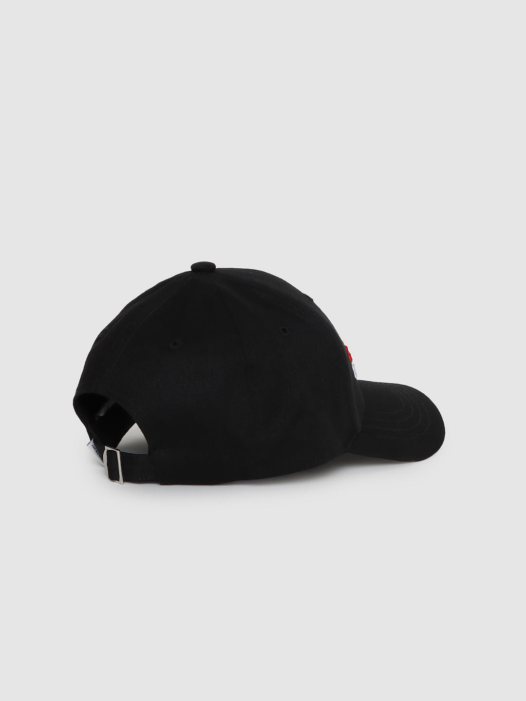 Black Logo Print Baseball Cap