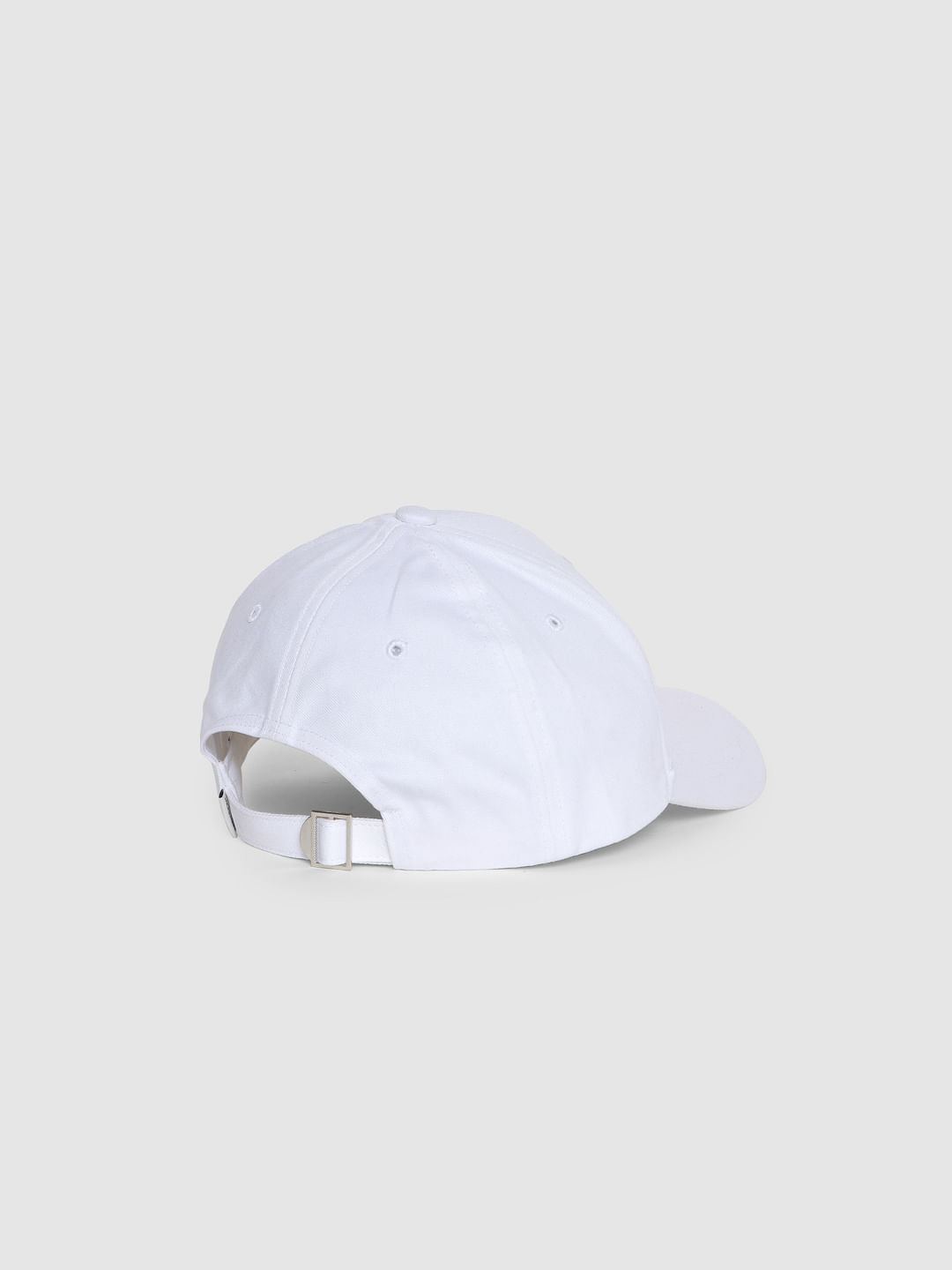 White Logo Print Baseball Cap