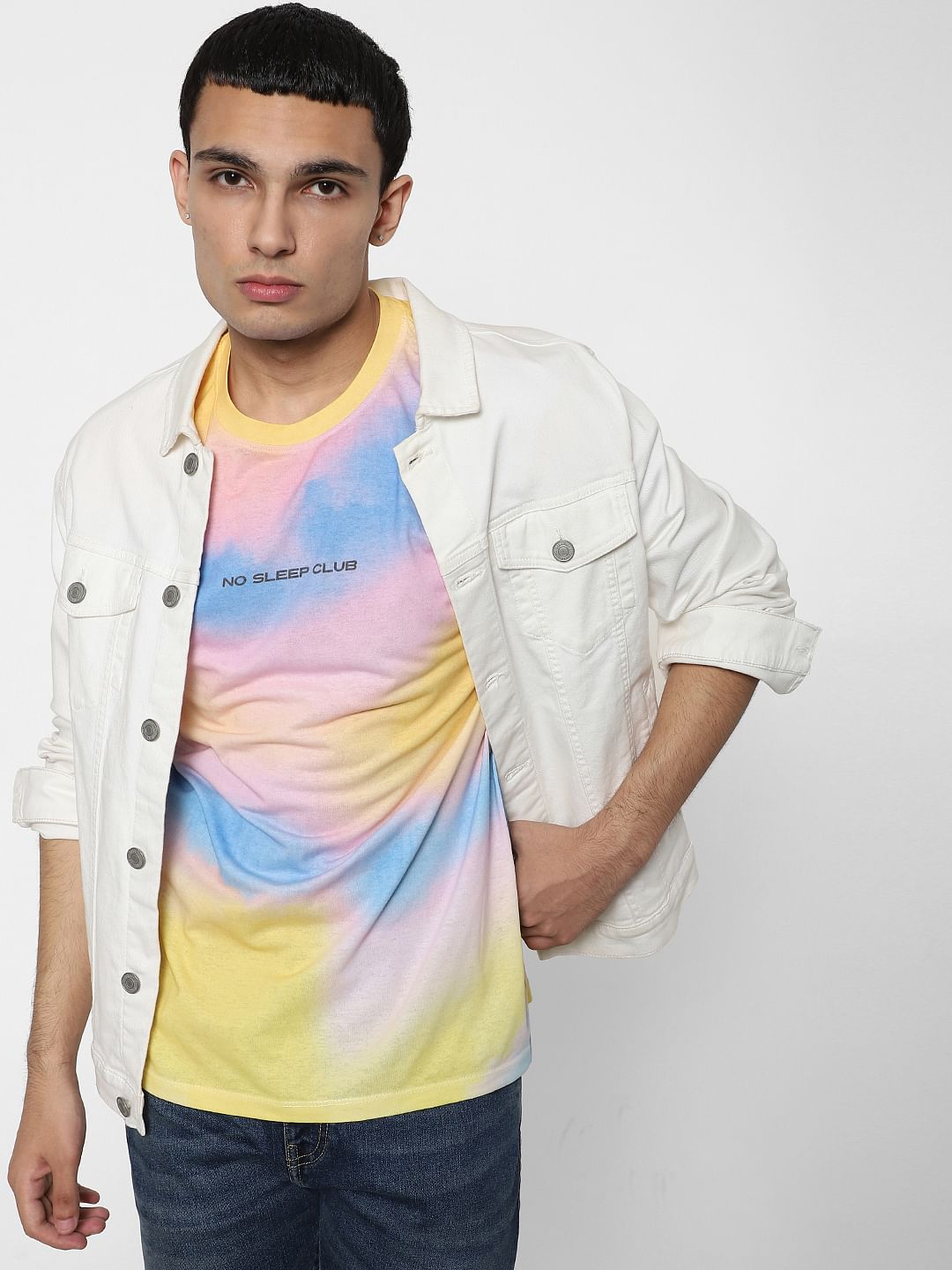 Multi-coloured Tie Dye Crew Neck T-shirt