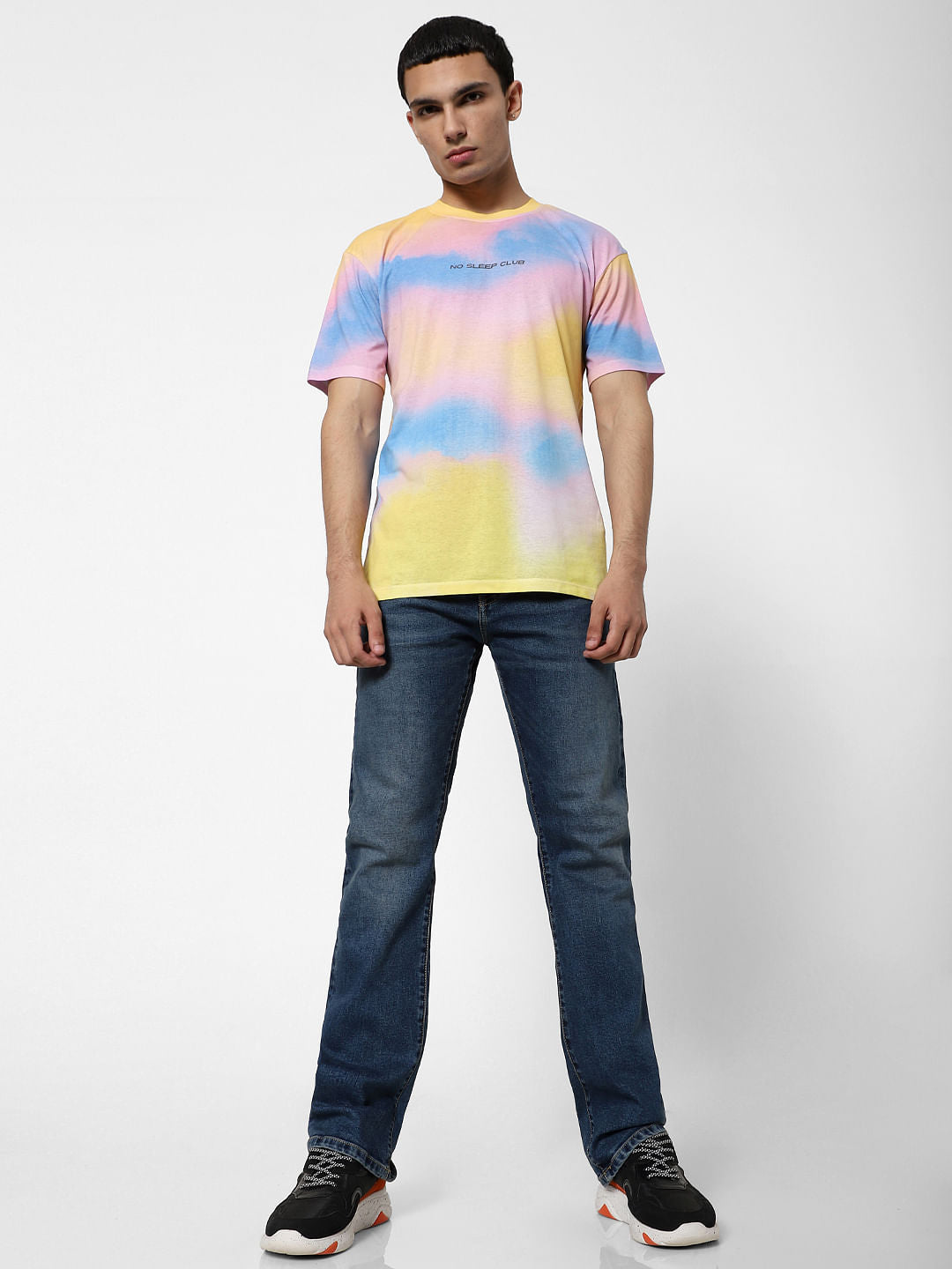 Multi-coloured Tie Dye Crew Neck T-shirt