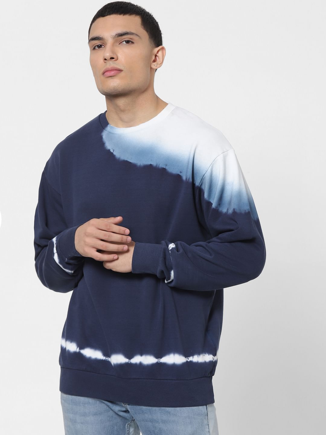Blue Tie Dye Oversized Sweatshirt