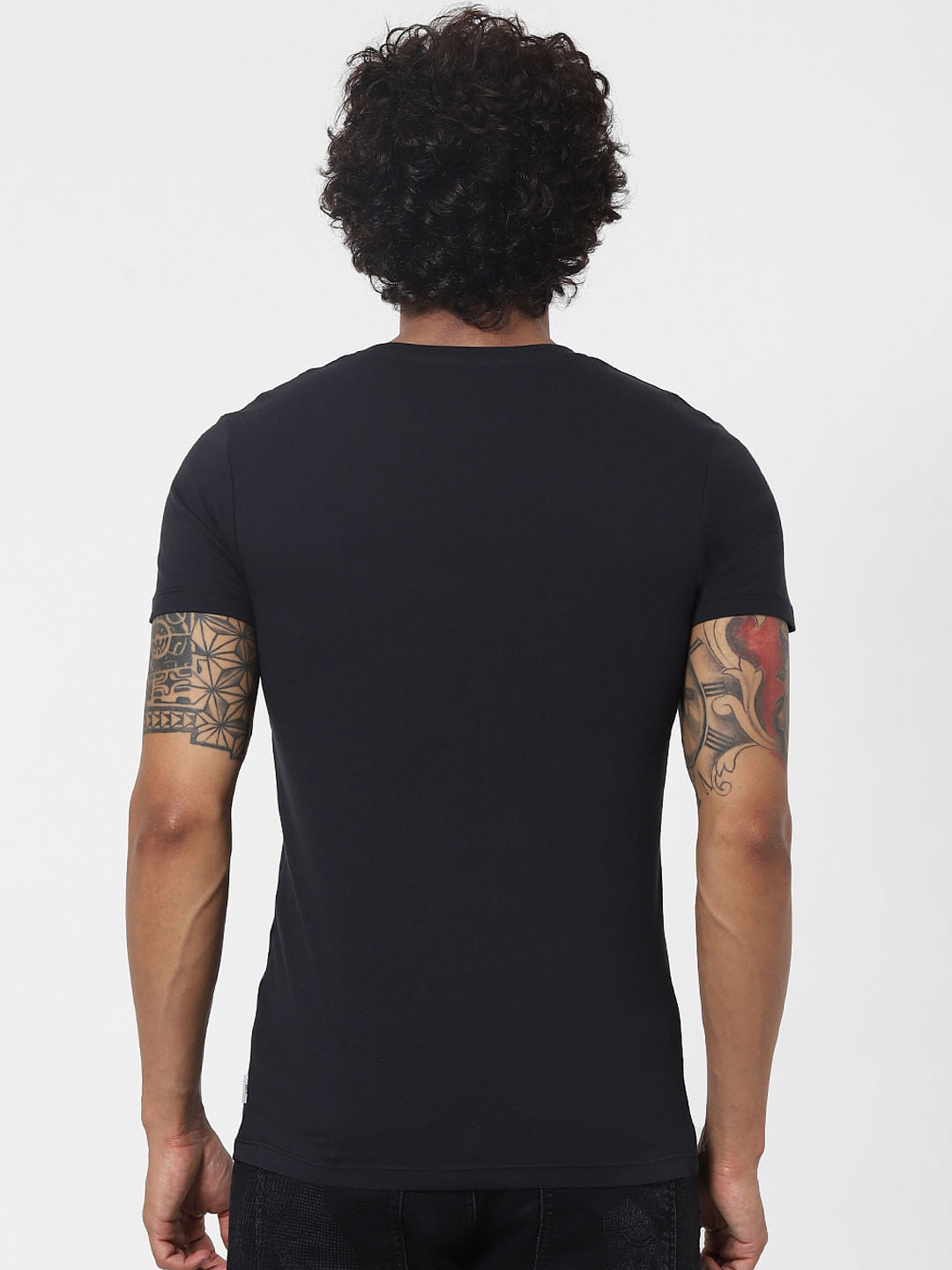 Black Logo Print Crew Neck T-shirt