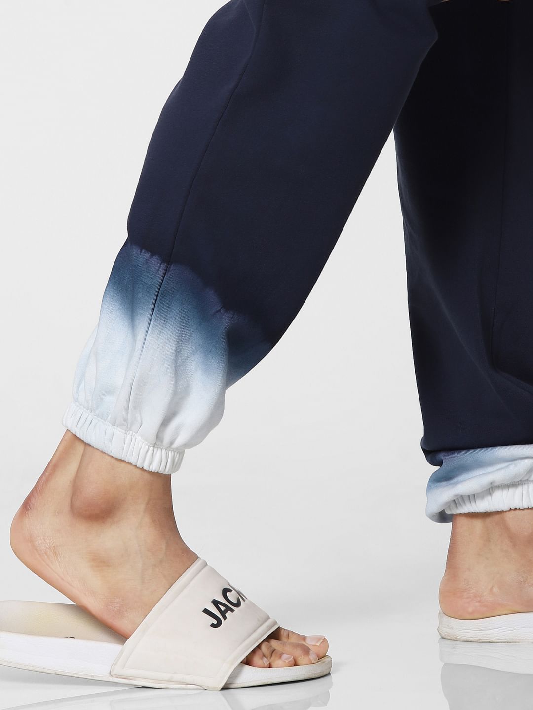 Blue Mid Rise Tie Dye Sweatpants