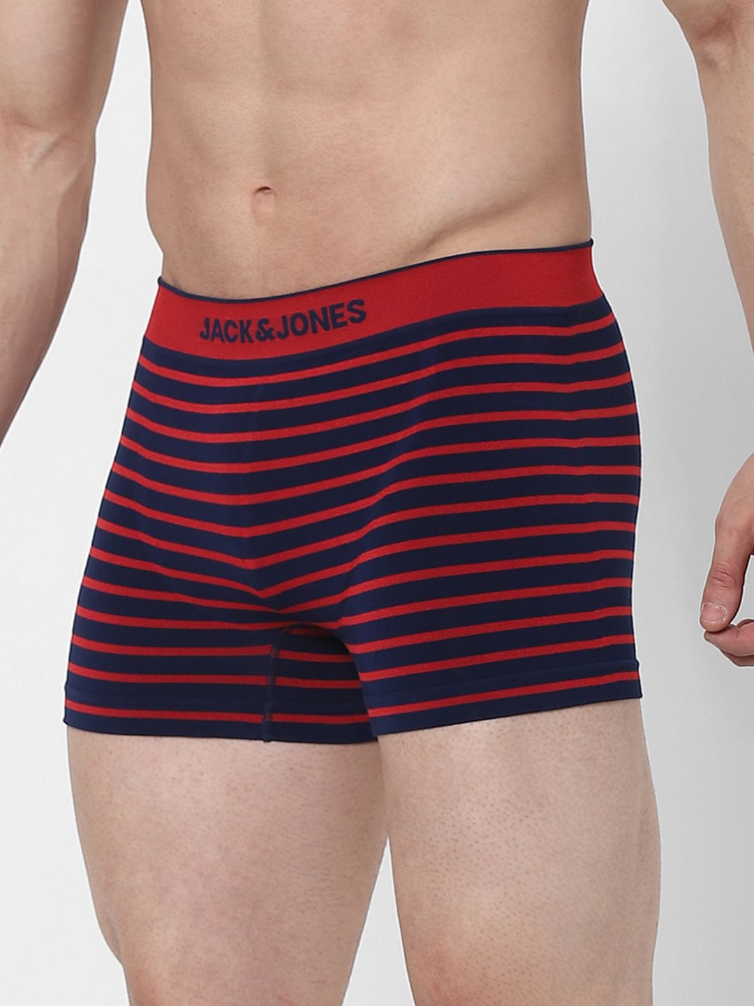 Red Striped Seamless Trunks