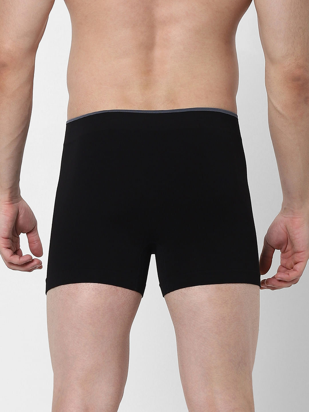 Black Logo Print Seamless Trunks