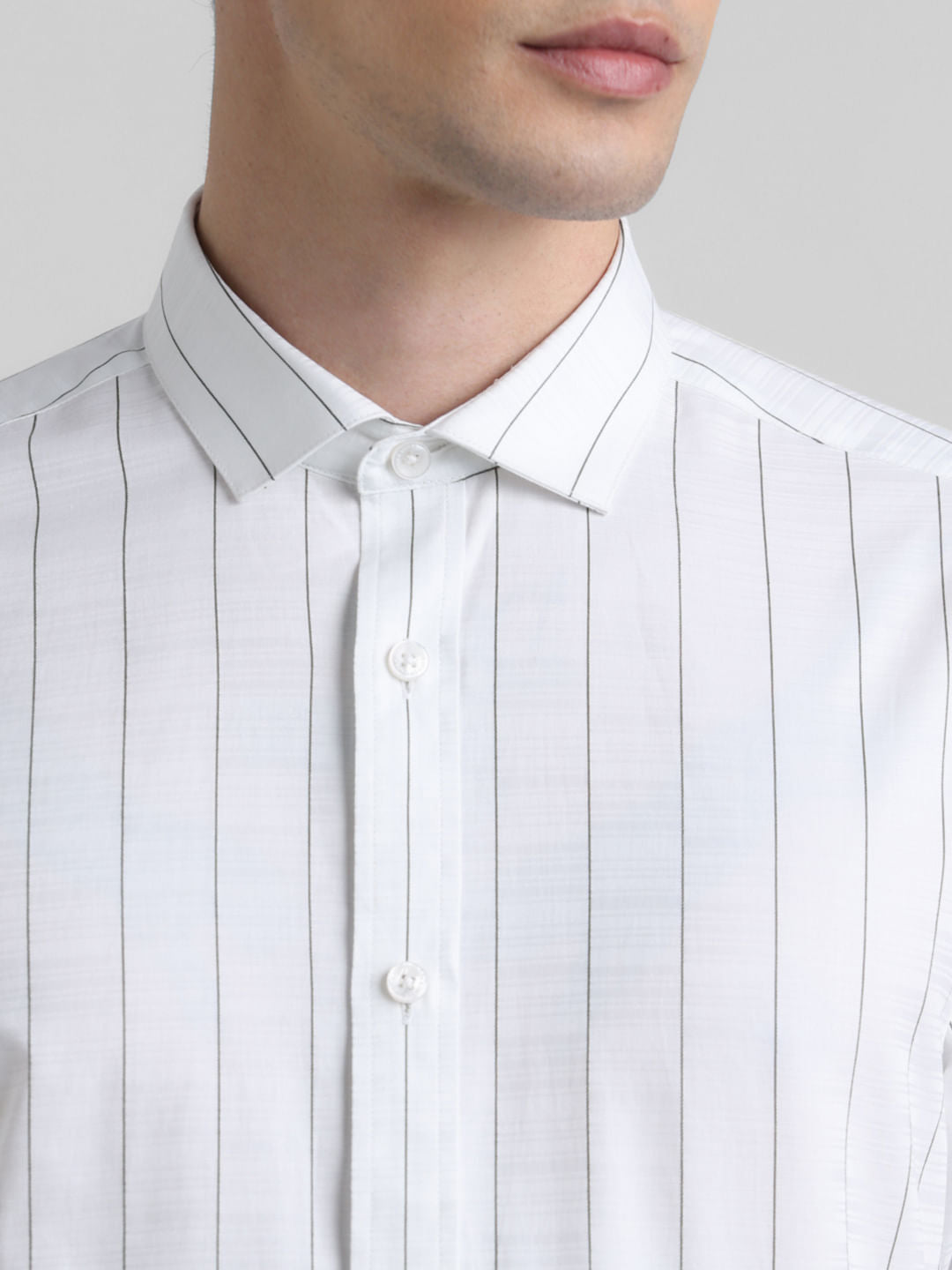 White Striped Dobby Cotton Shirt