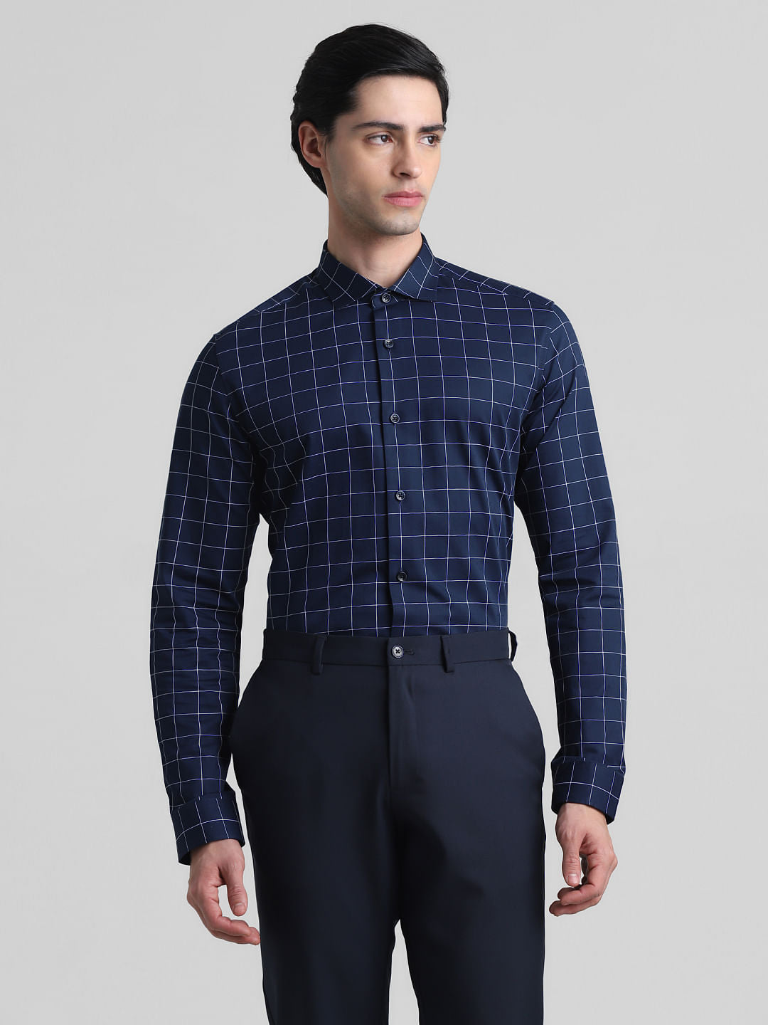 Blue Check Full Sleeves Shirt