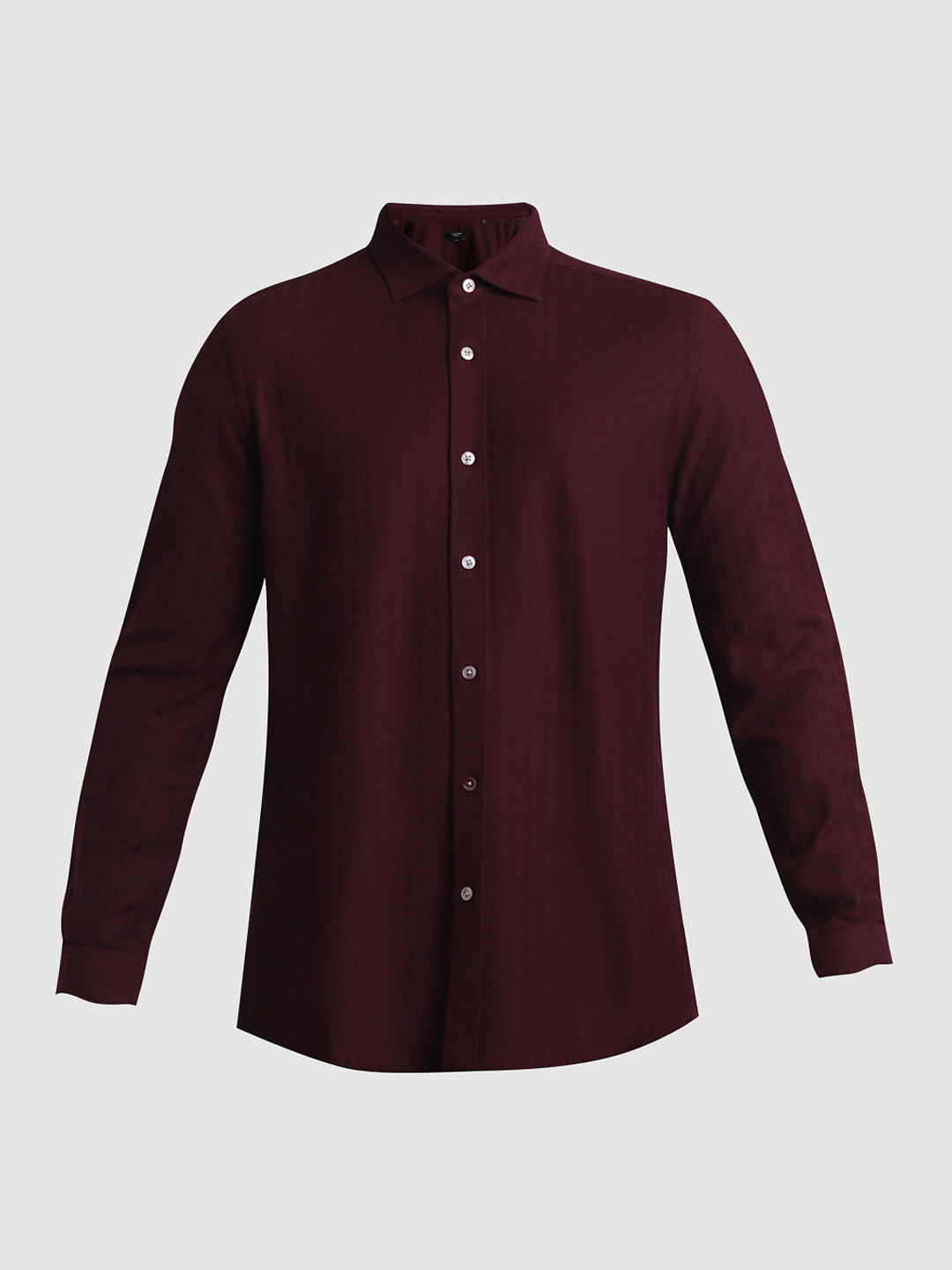 Maroon Chevron Print Knitted Shirt