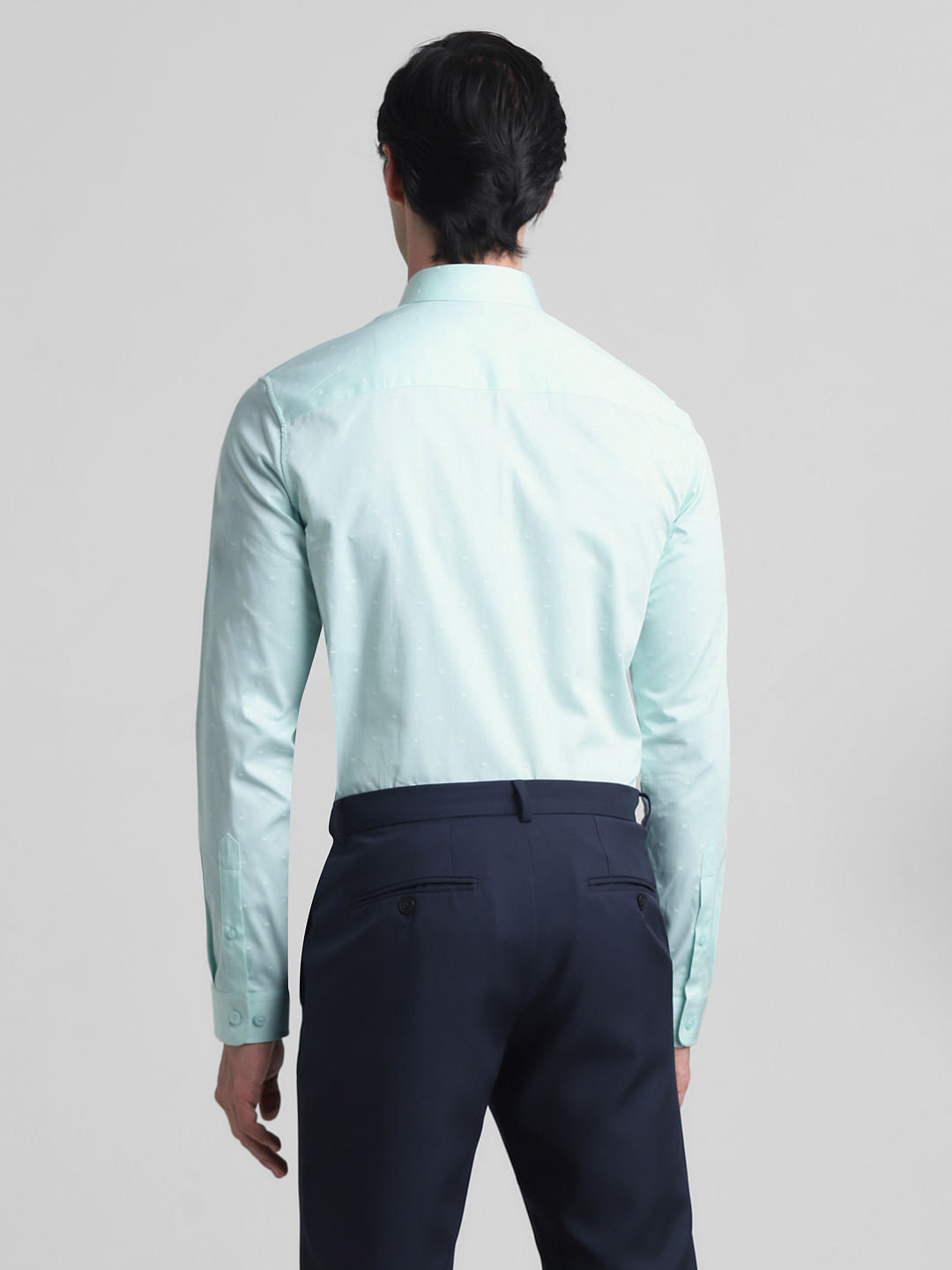 Light Green Dobby Full Sleeves Shirt