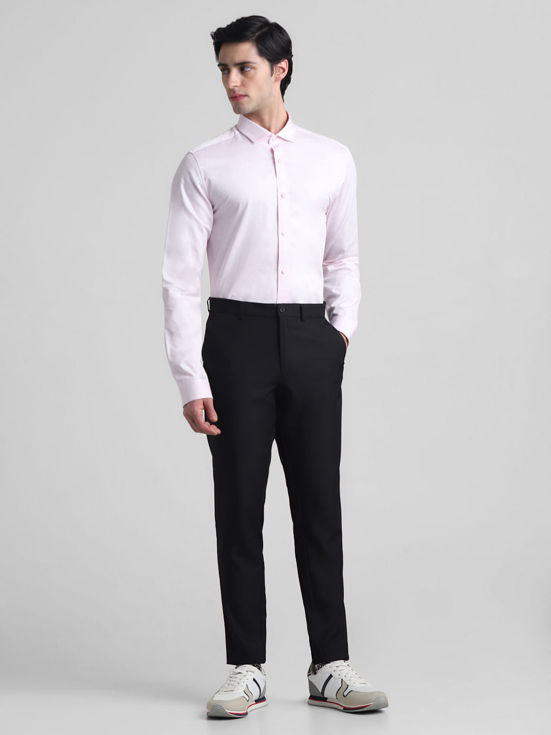 Light Pink Dobby Full Sleeves Shirt