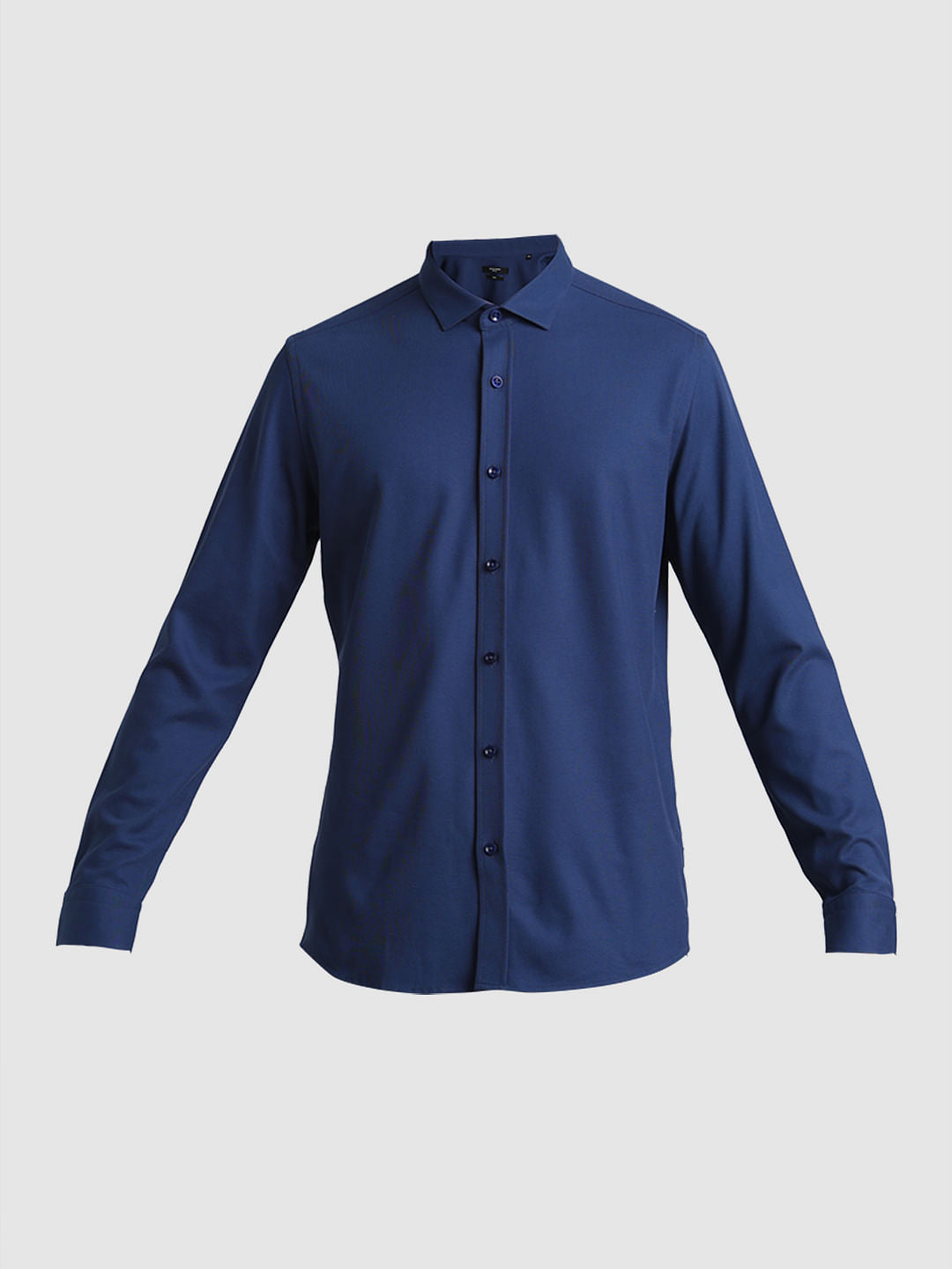 Dark Blue Knitted Full Sleeves Shirt