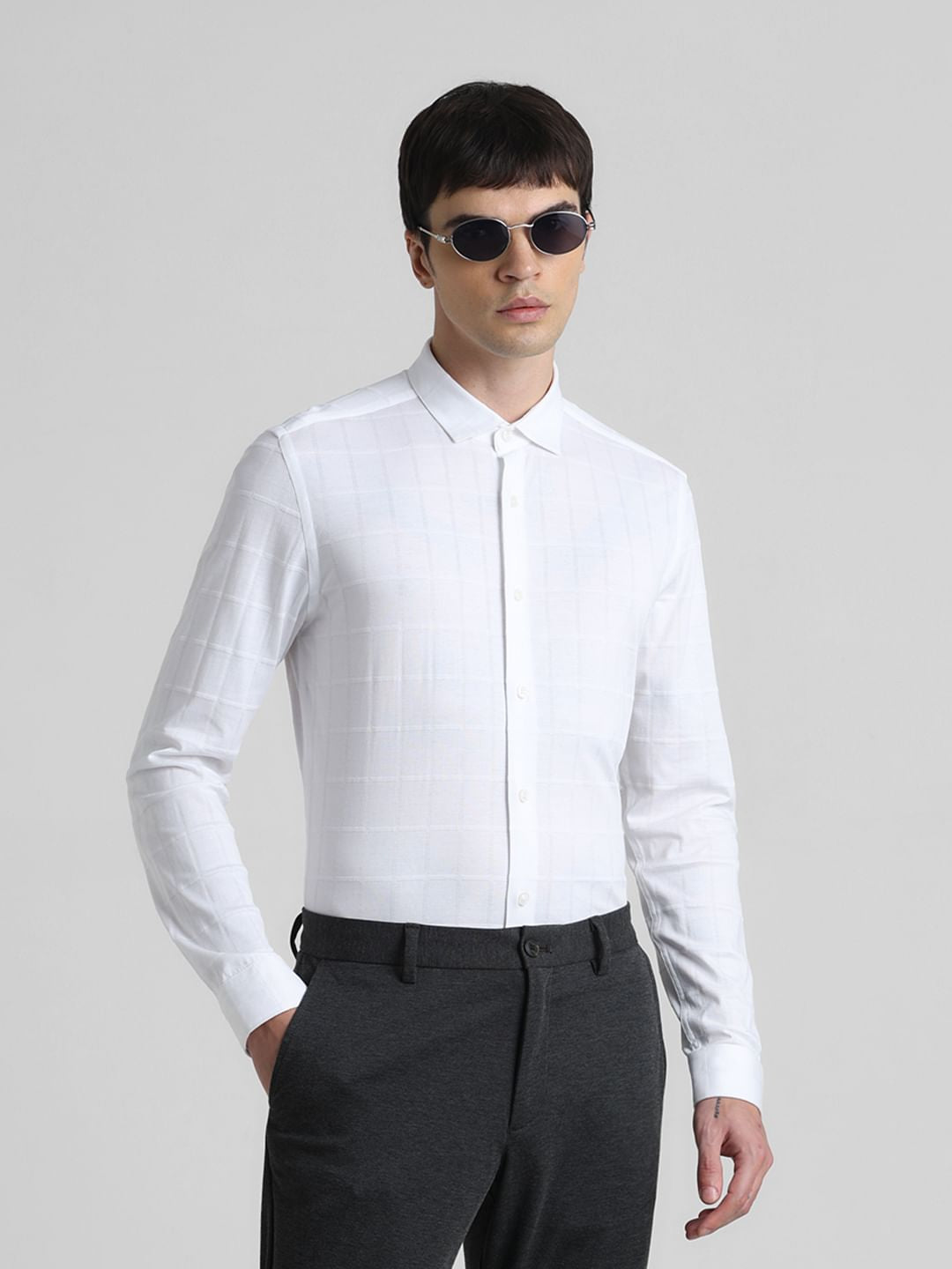 White Knitted Cotton Shirt