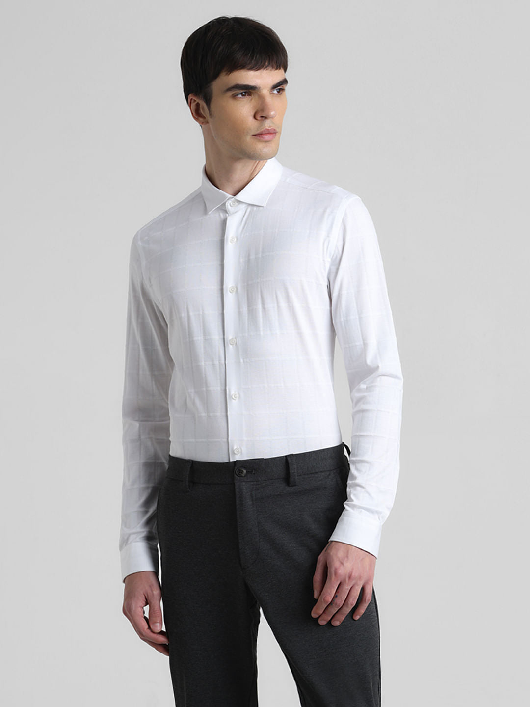 White Knitted Cotton Shirt