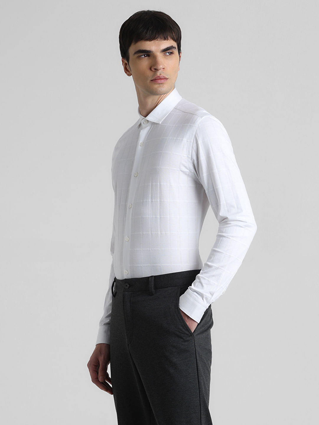 White Knitted Cotton Shirt