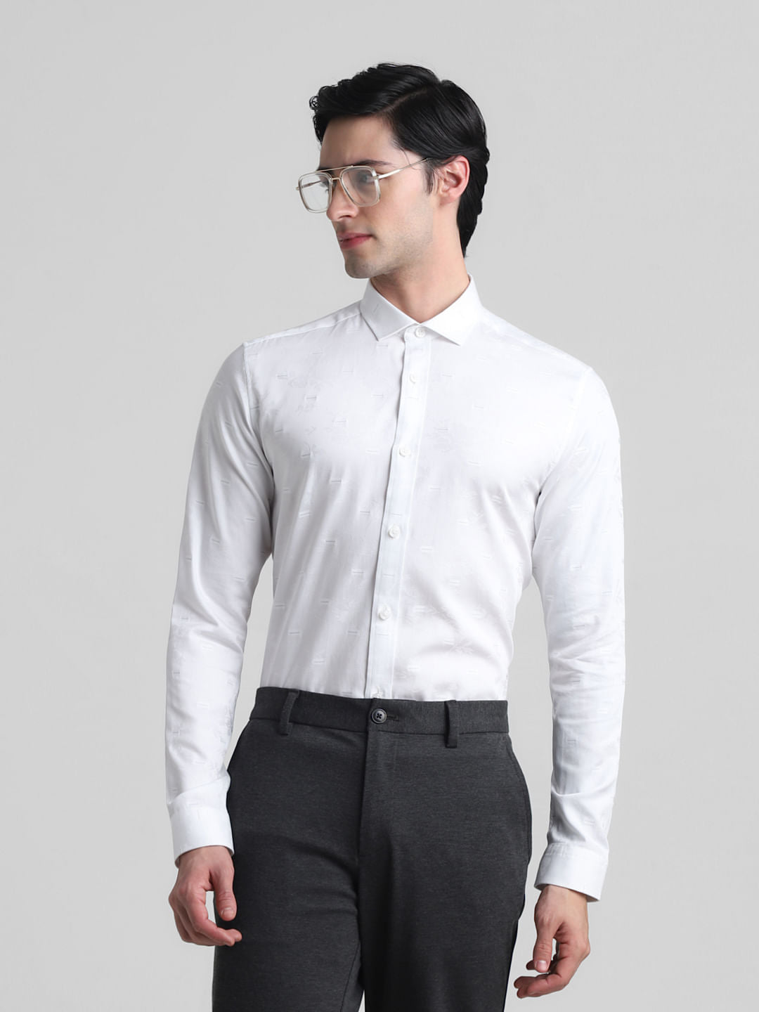 Green Dobby Full Sleeves Shirt