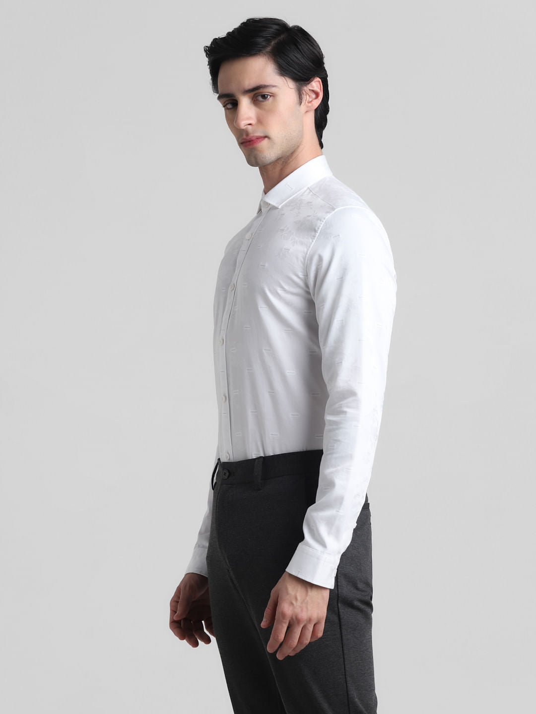 Green Dobby Full Sleeves Shirt