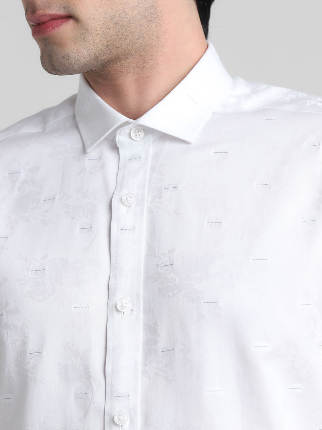 Green Dobby Full Sleeves Shirt