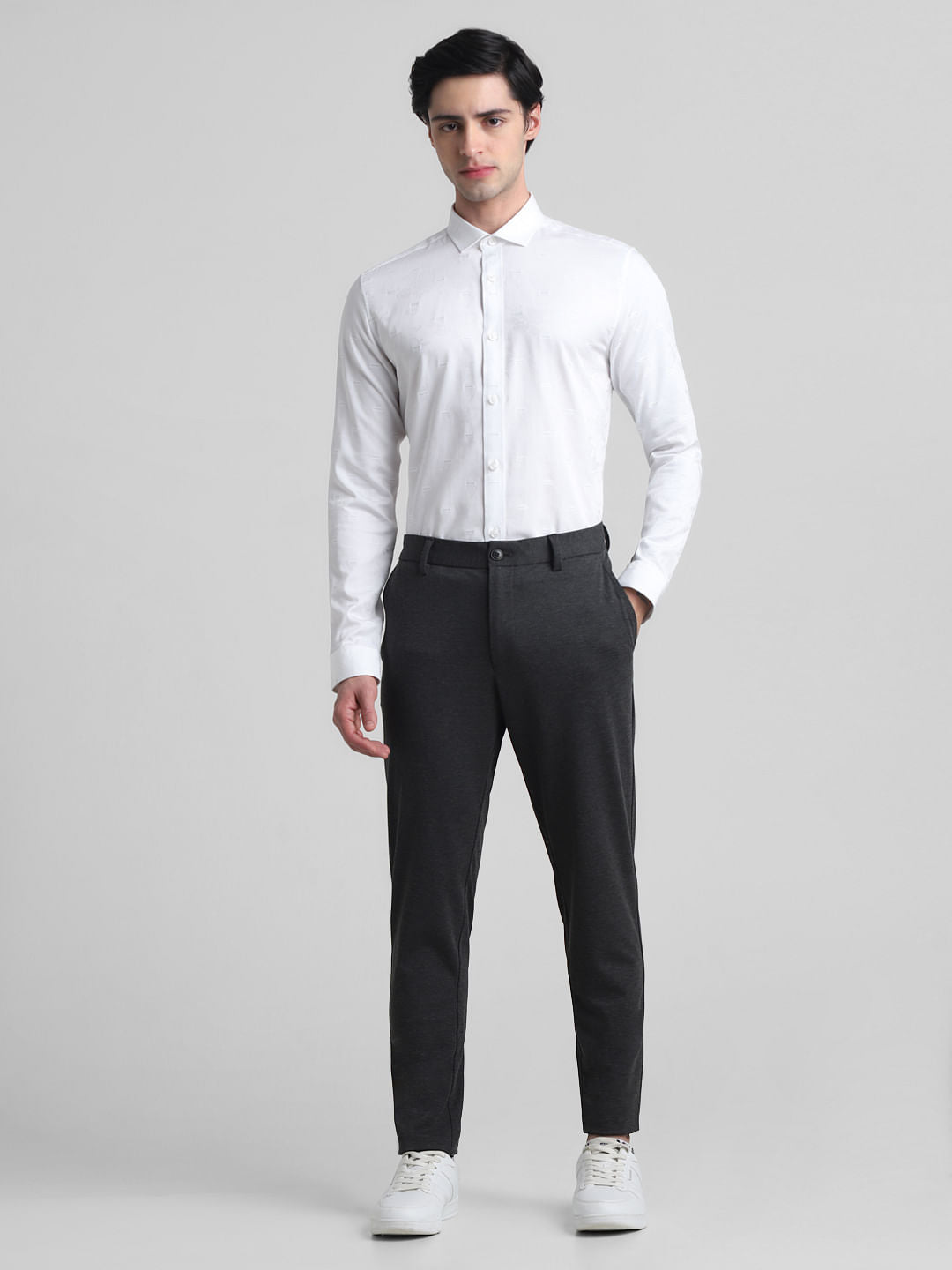 Green Dobby Full Sleeves Shirt