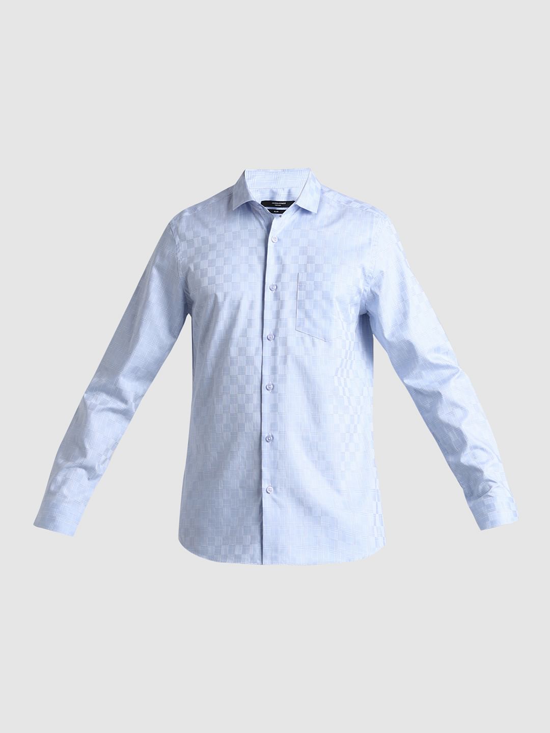 Blue Dobby Full Sleeves Shirt
