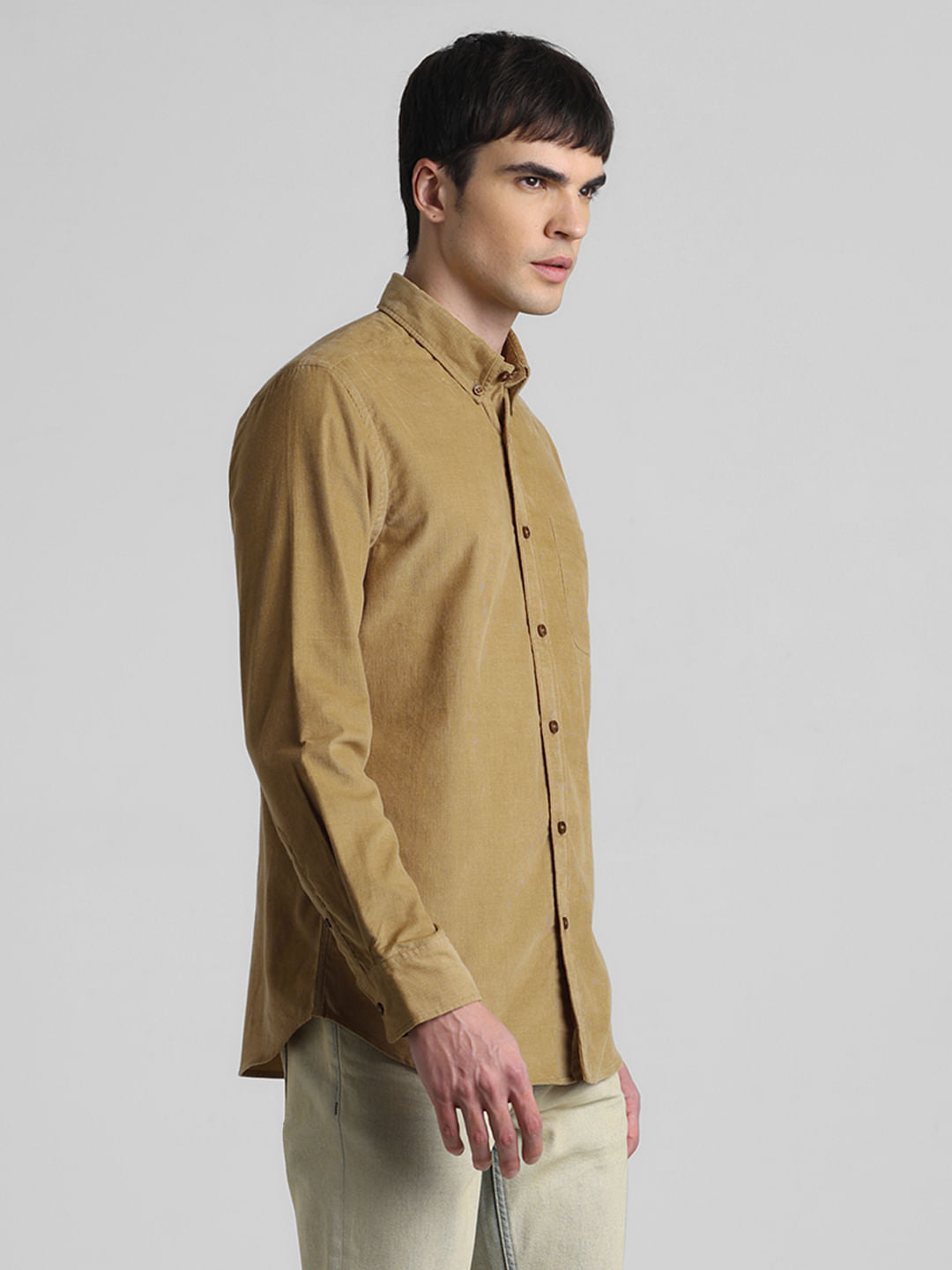 Brown Corduroy Full Sleeves Shirt
