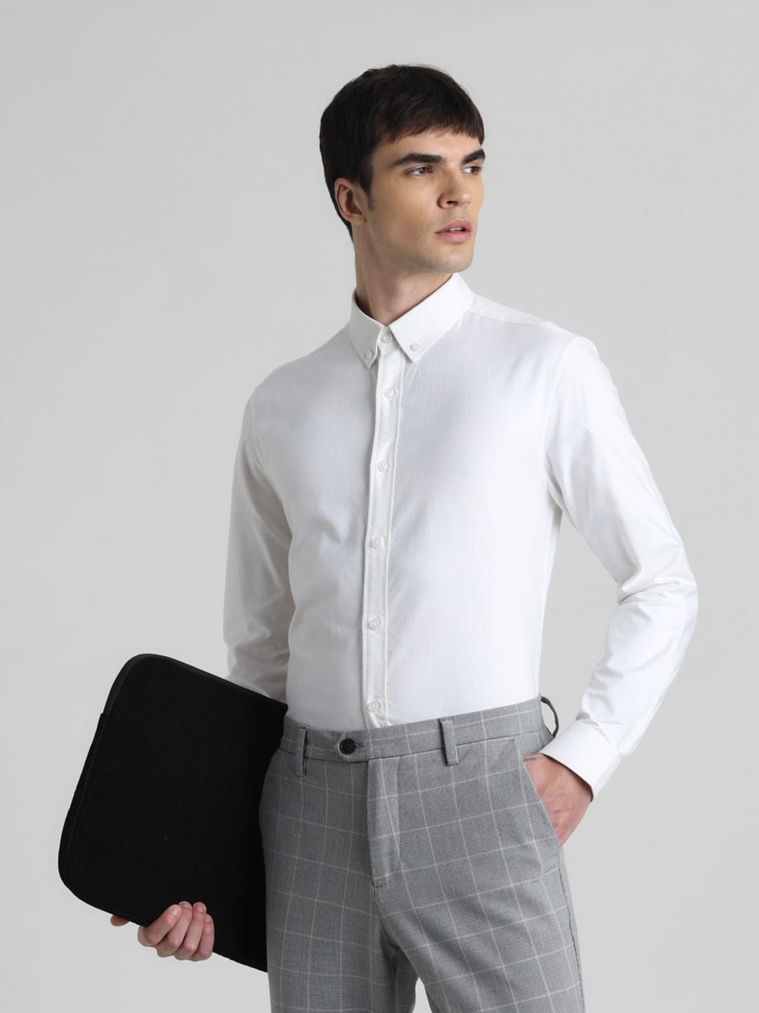 White Oxford Full Sleeves Shirt