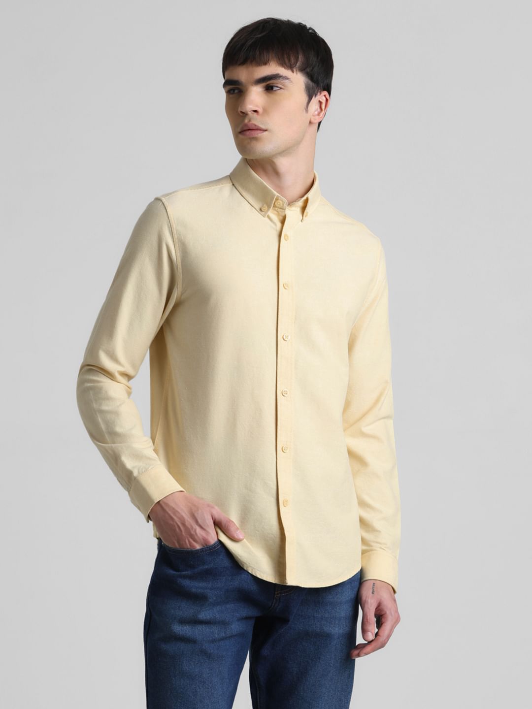 Yellow Oxford Full Sleeves Shirt