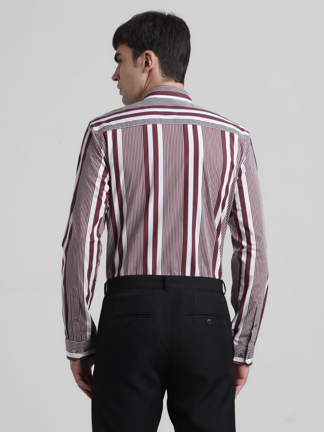 Red Striped Full Sleeves Shirt
