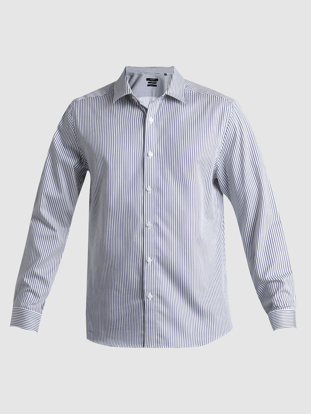 Blue Pinstriped Full Sleeves Shirt