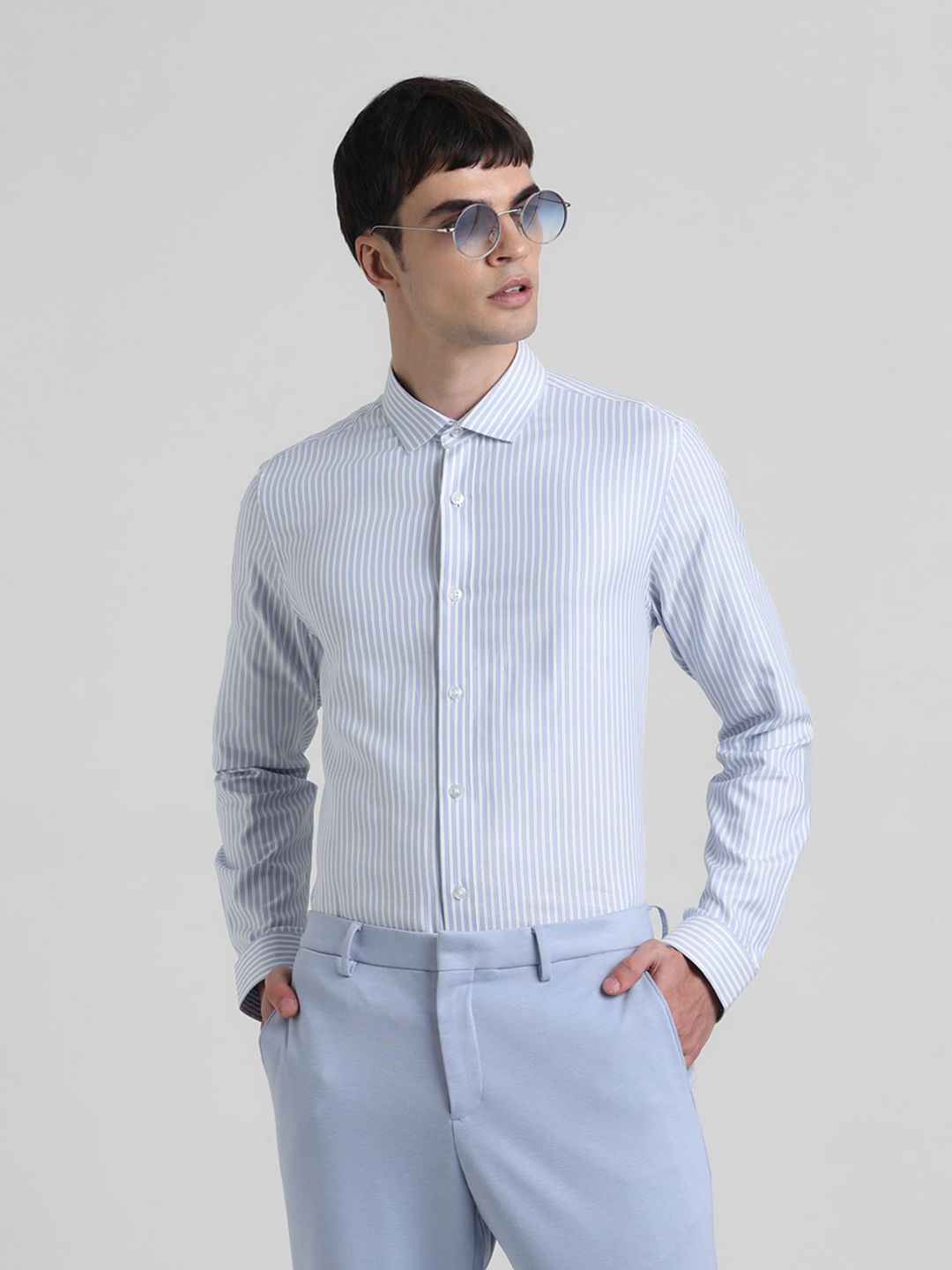 White Striped Full Sleeves Shirt