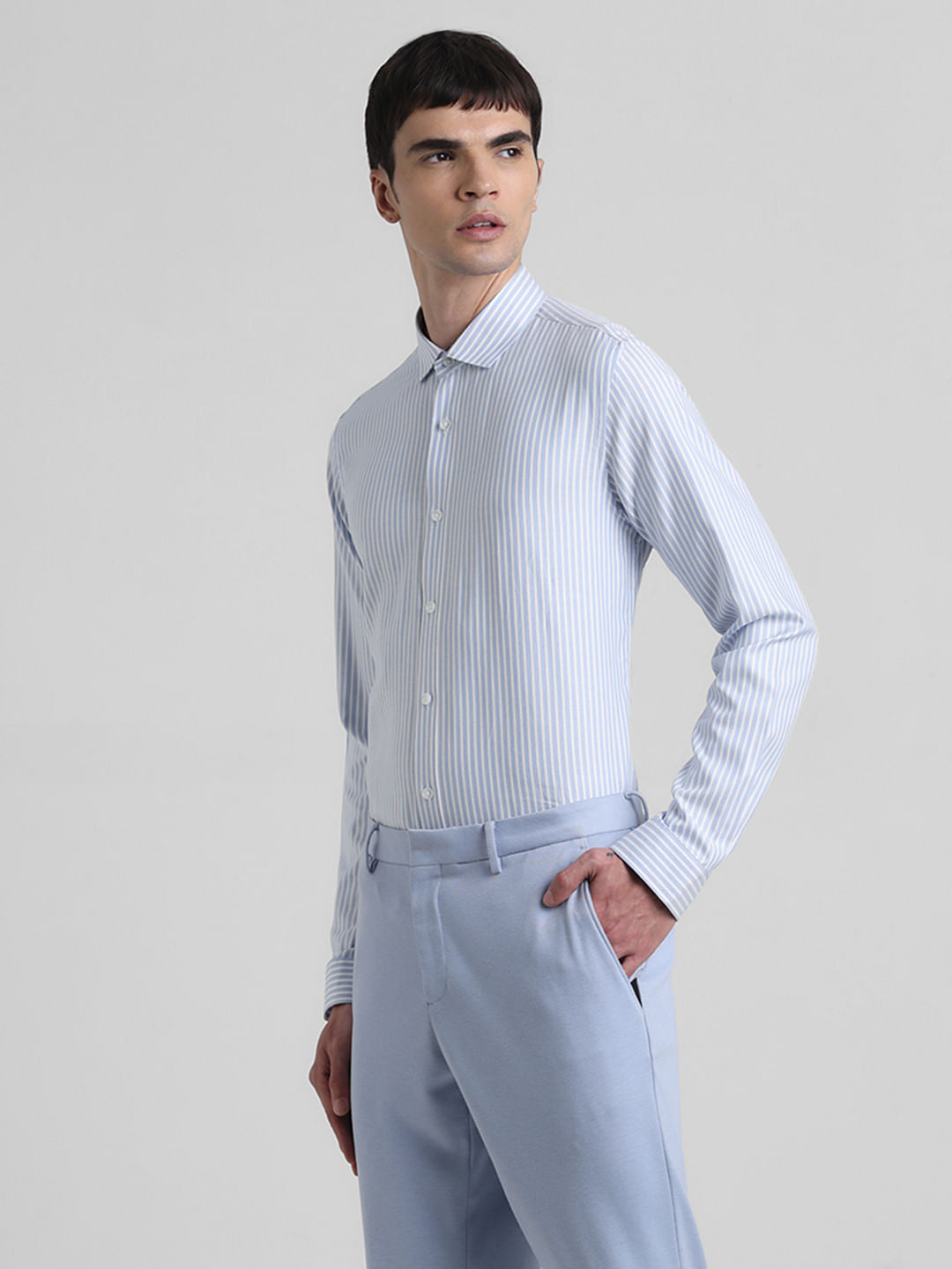 White Striped Full Sleeves Shirt