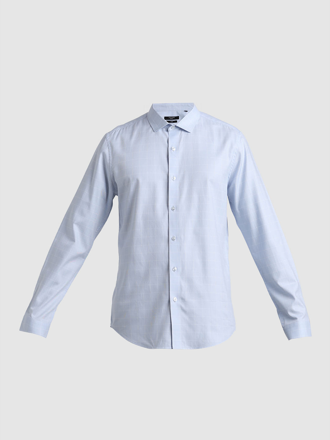 Blue Dobby Check Full Sleeves Shirt