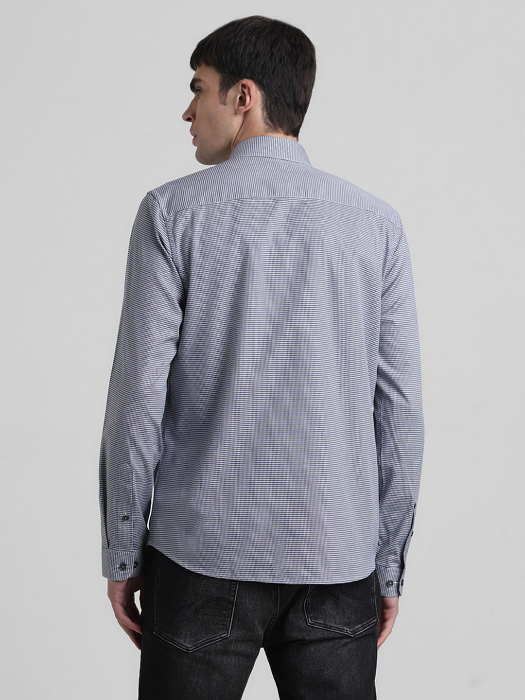 Blue Printed Full Sleeves Shirt