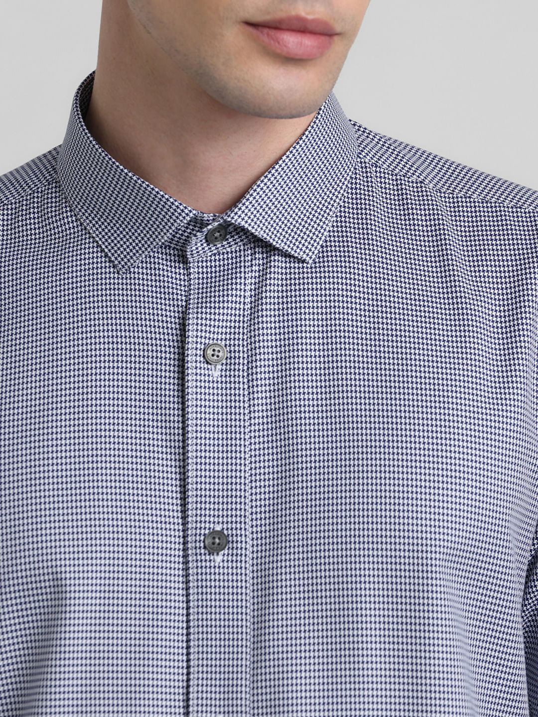 Blue Printed Full Sleeves Shirt