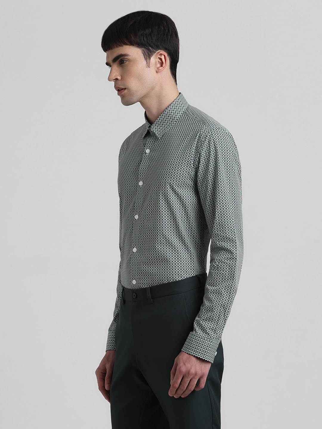 Green Abstract Print Shirt