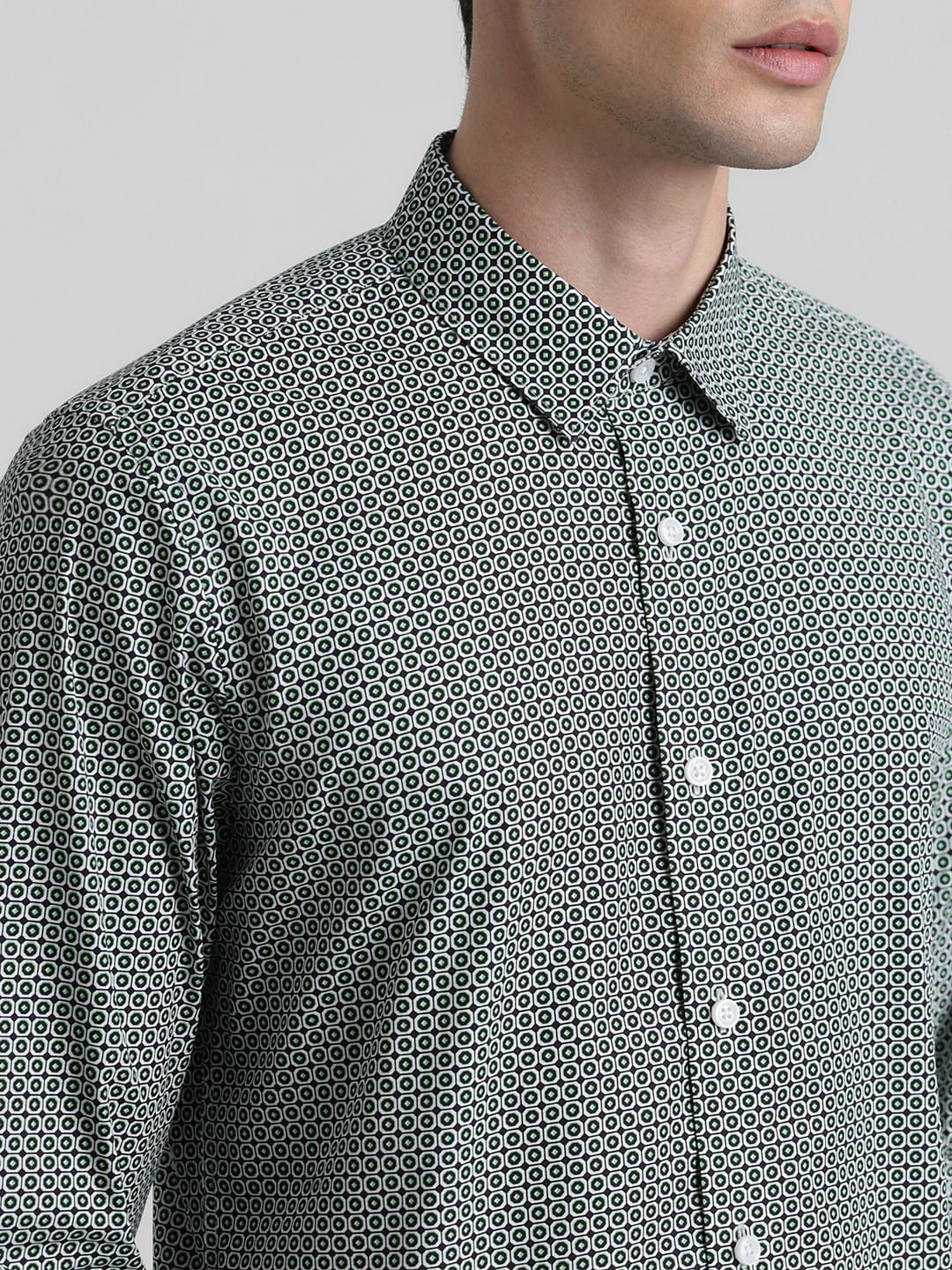 Green Abstract Print Shirt