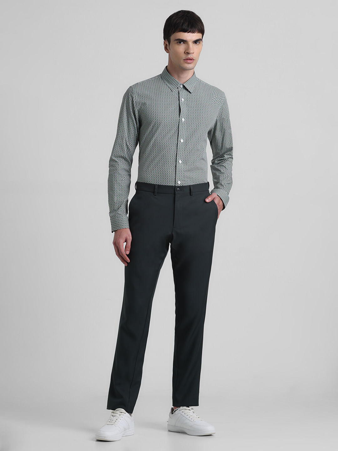 Green Abstract Print Shirt