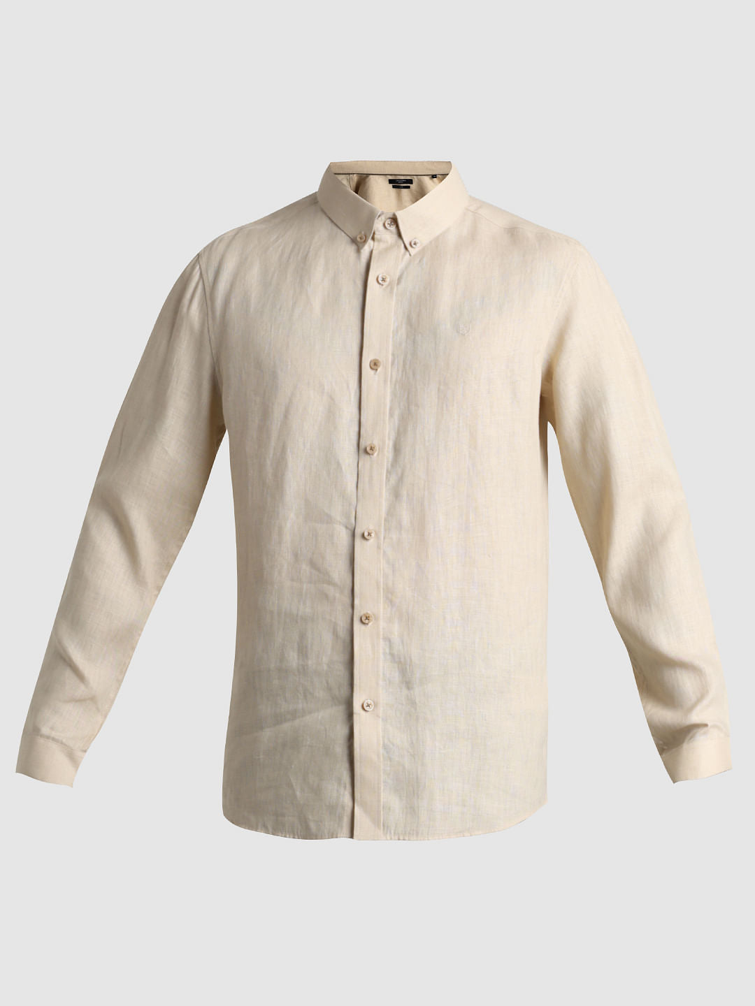 Beige Linen Full Sleeves Shirt