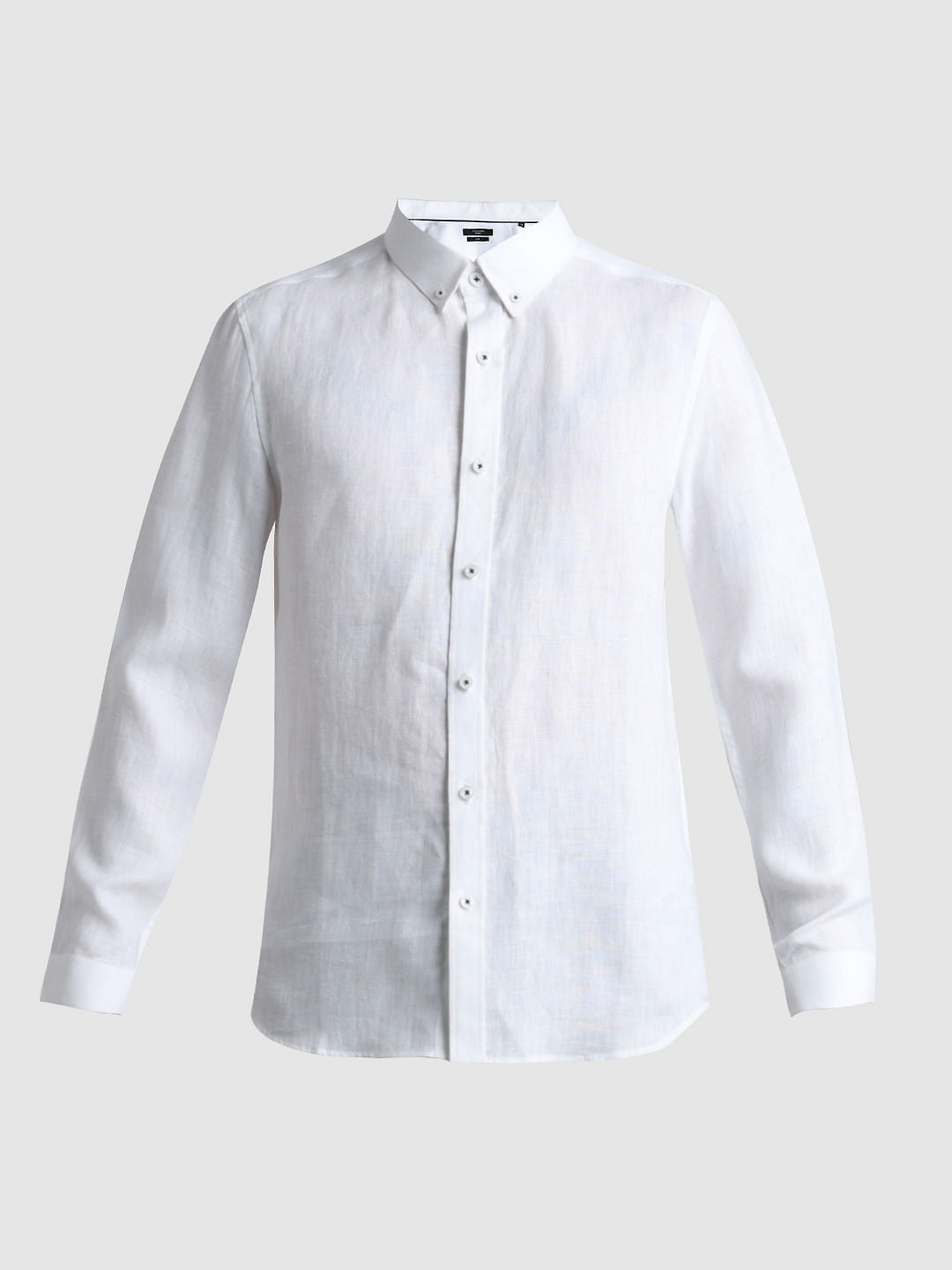 White Linen Full Sleeves Shirt