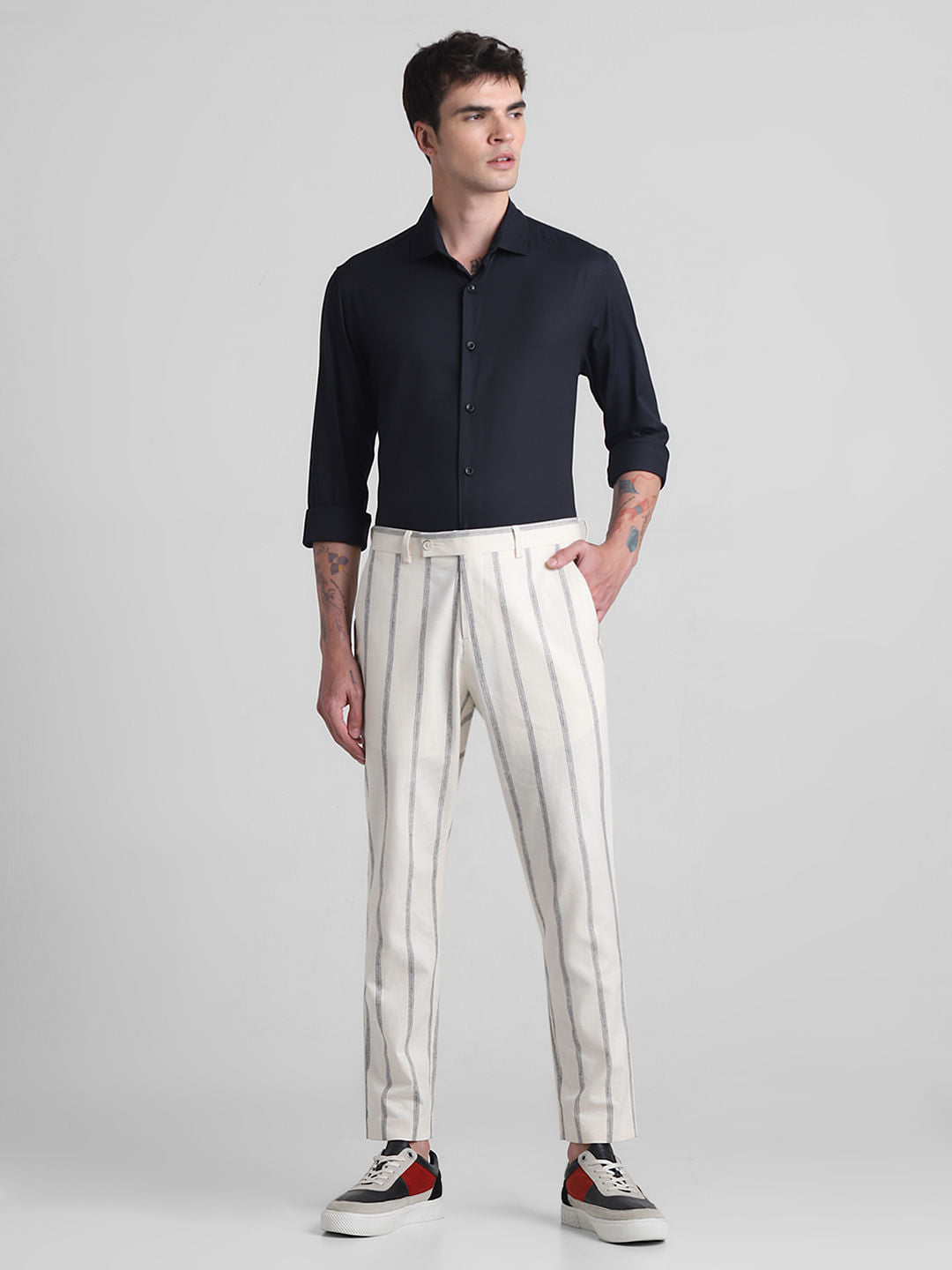 Black Cotton Full Sleeves Shirt