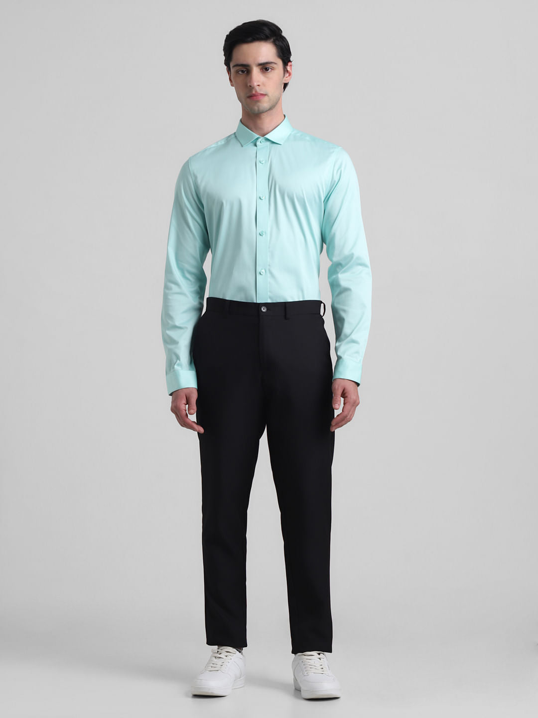 Green Satin Weave Full Sleeves Shirt