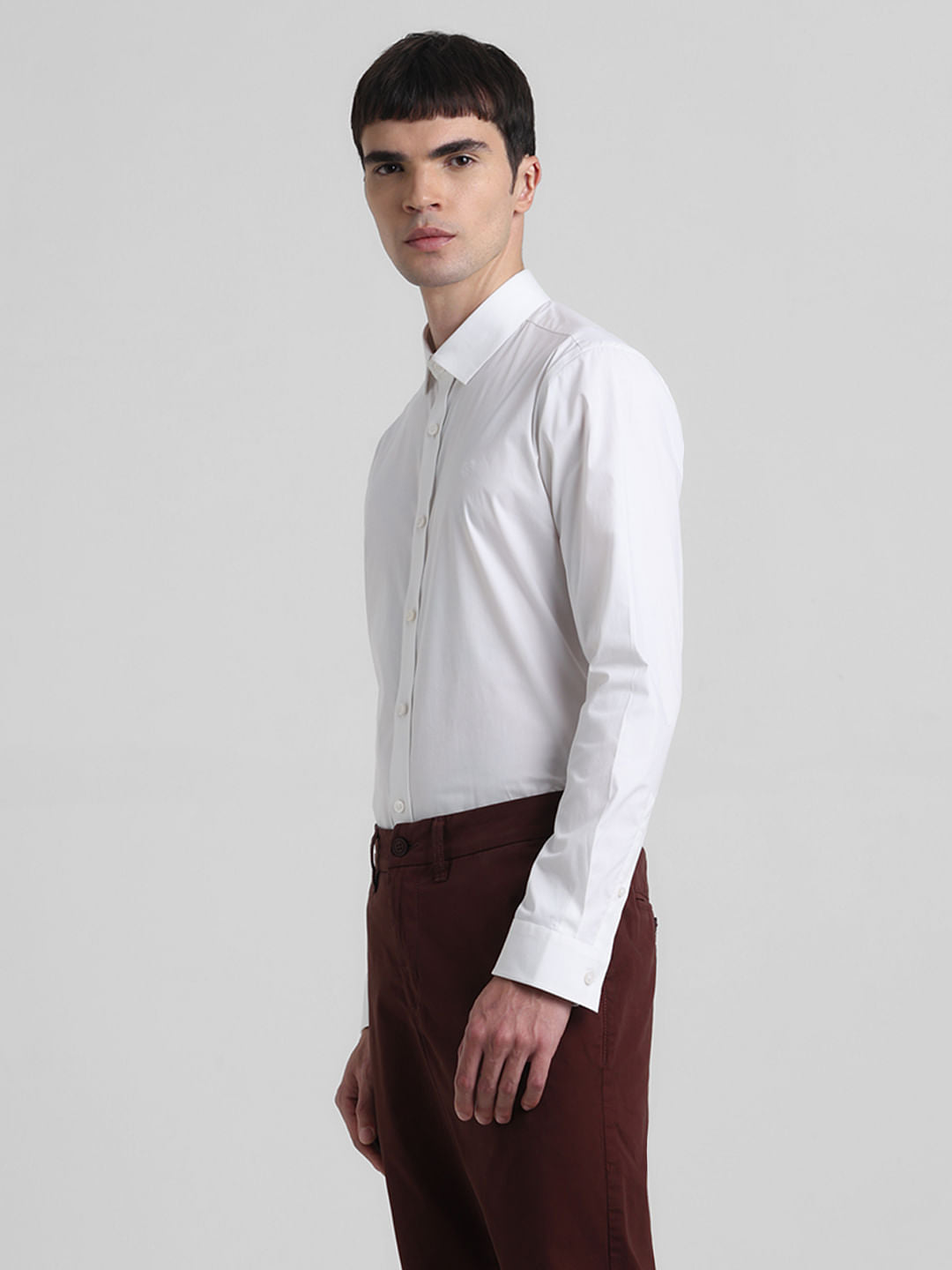 White Poplin Full Sleeves Shirt