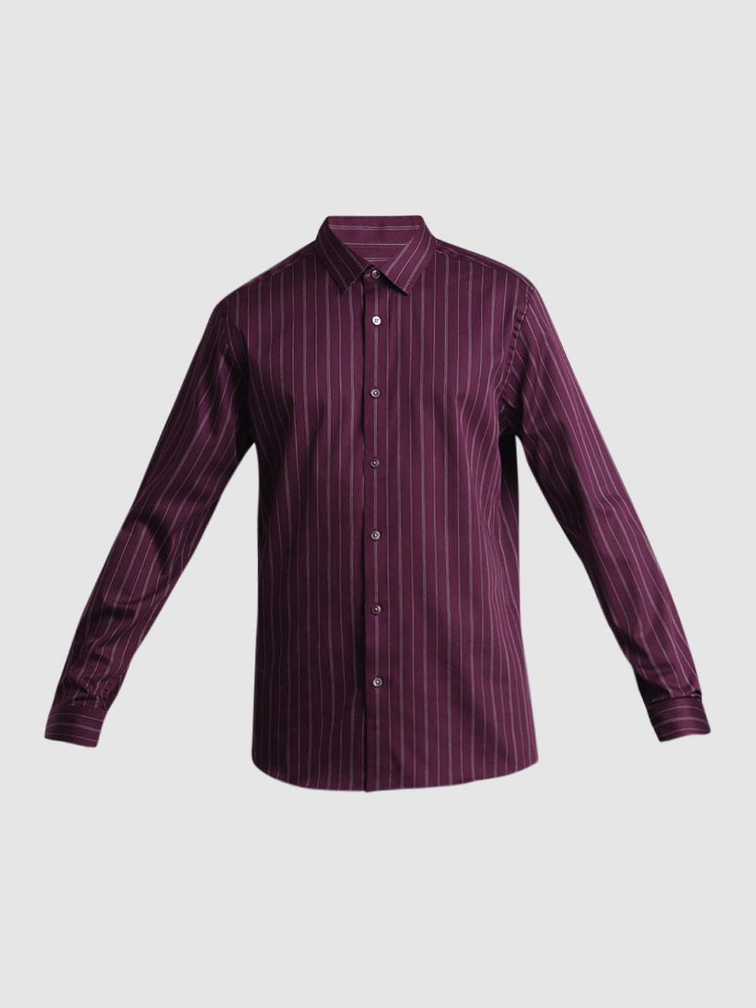 Purple Striped Full Sleeves Shirt