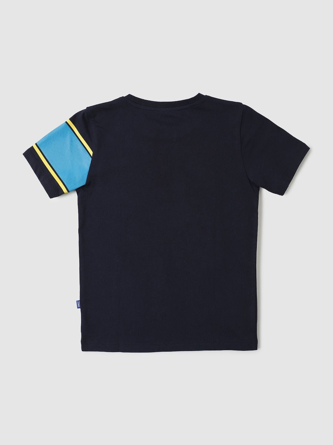 Boys Dark Blue Graphic Print Crew Neck T-shirt