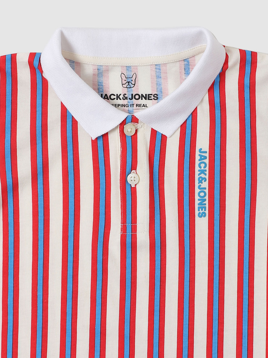 Boys Multi-coloured Striped Polo Neck T-shirt
