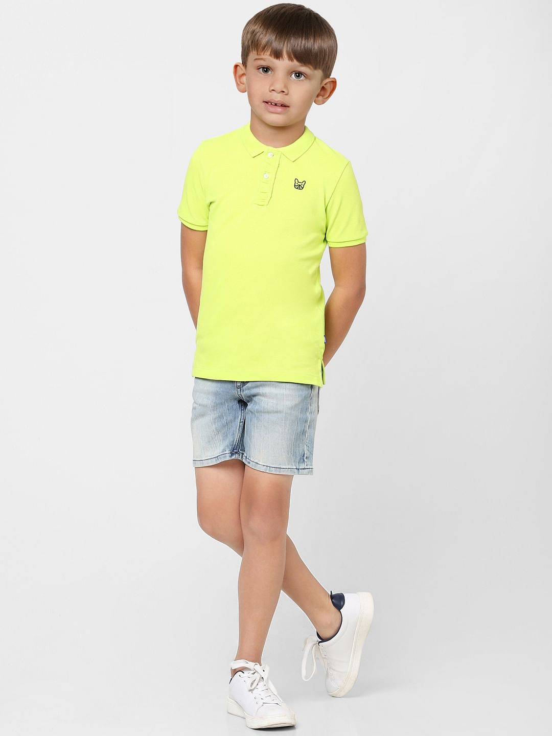 Boys Lemon Yellow Polo Neck T-shirt